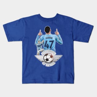 Manc Blues - Phil Foden - FOOTBALLER OF THE YEAR Kids T-Shirt